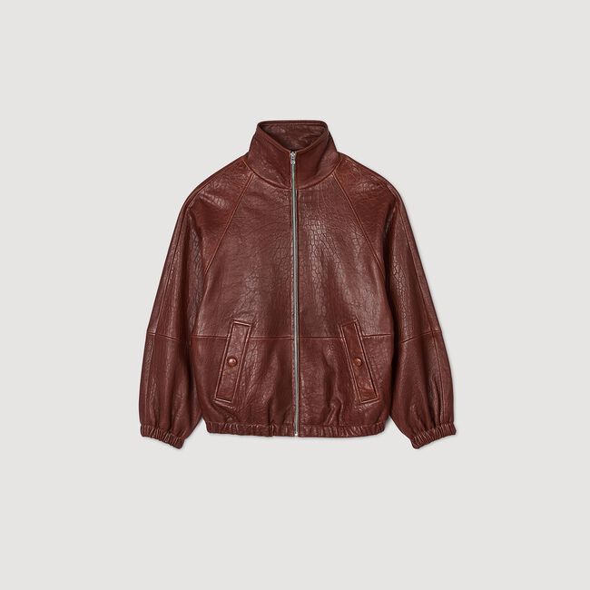 Cazadora de cuero oversize