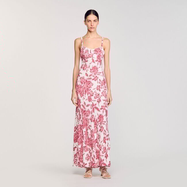 Vestido largo con estampado floral