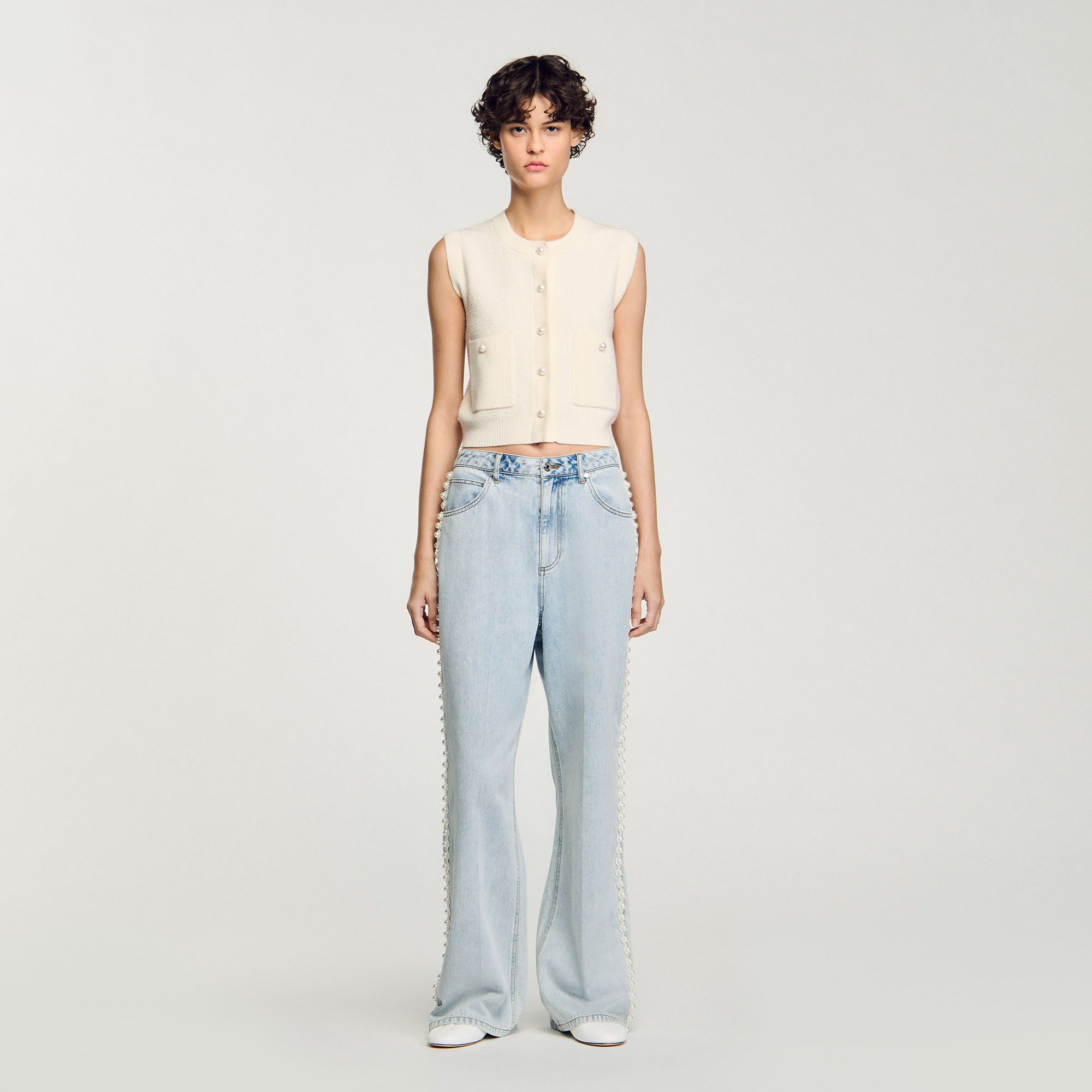 Chaleco de tweed con textura