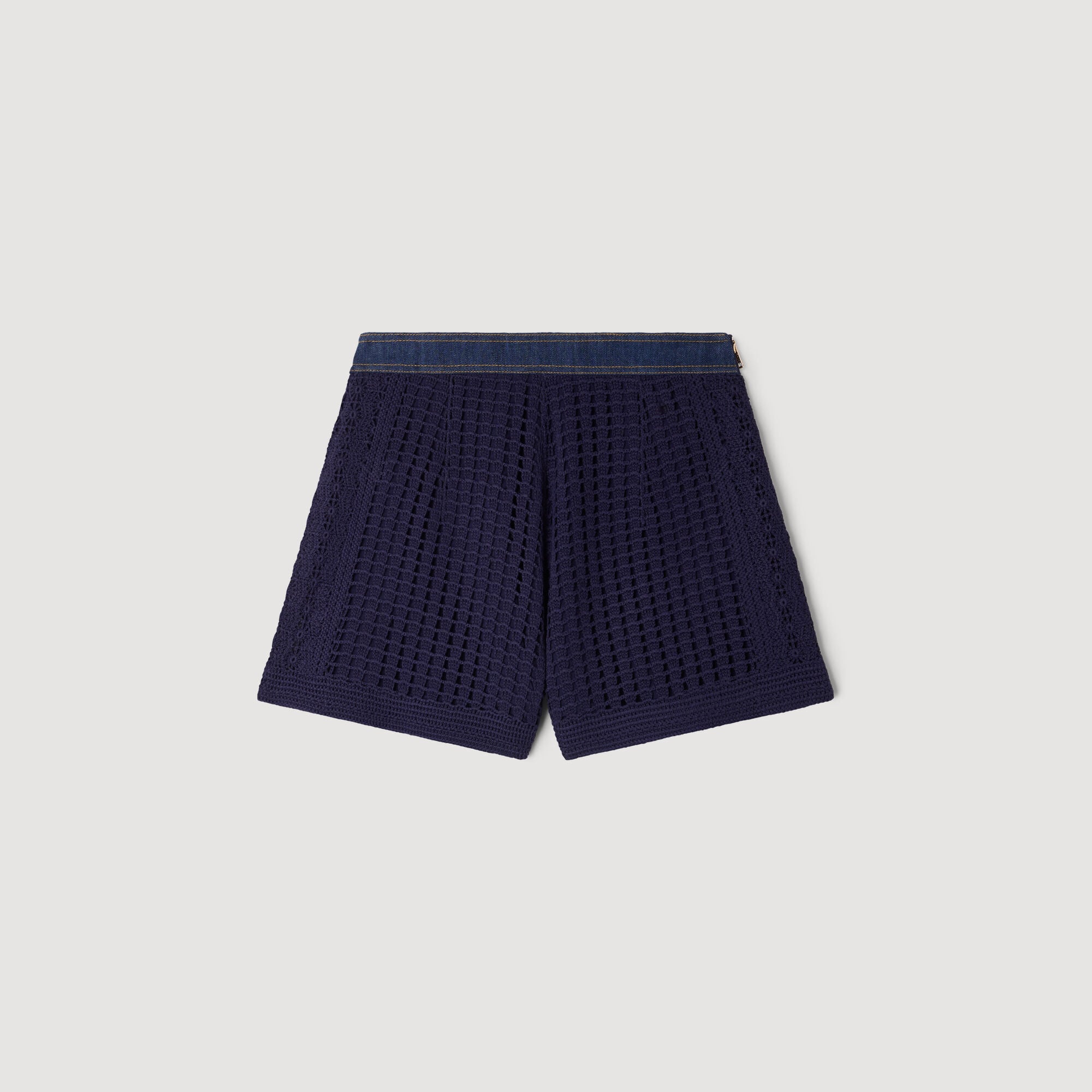 Short de talle alto de ganchillo