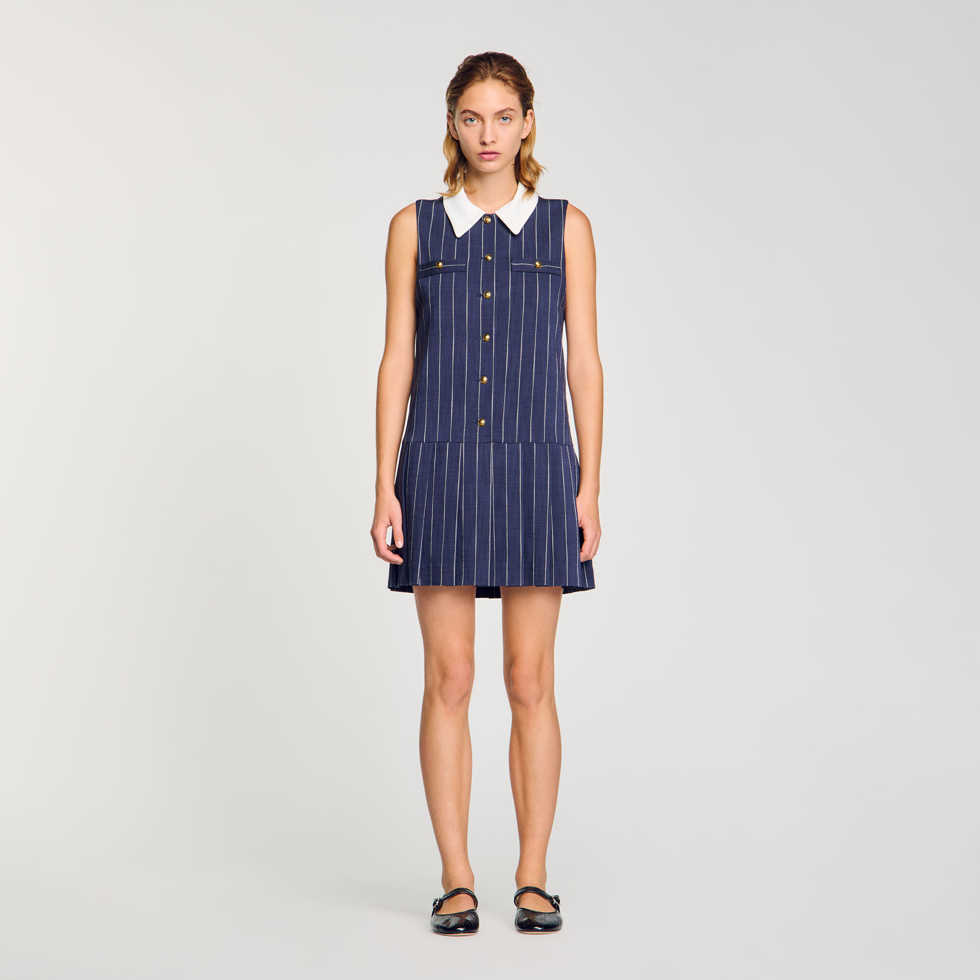 Vestido corto a rayas