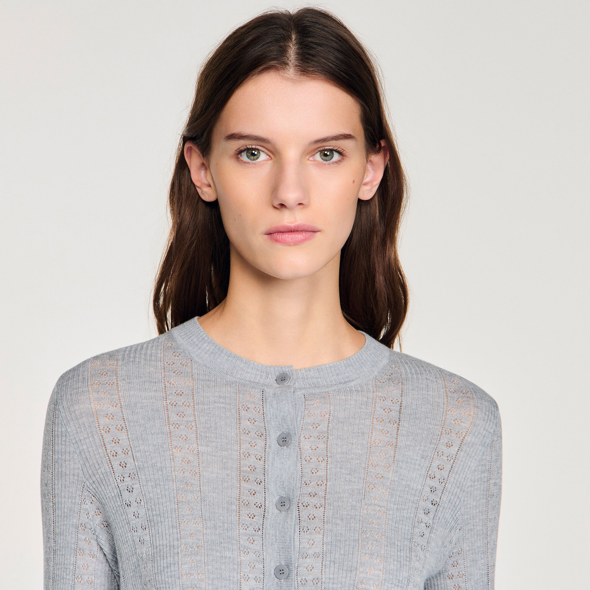 C&aacute;rdigan de punto pointelle