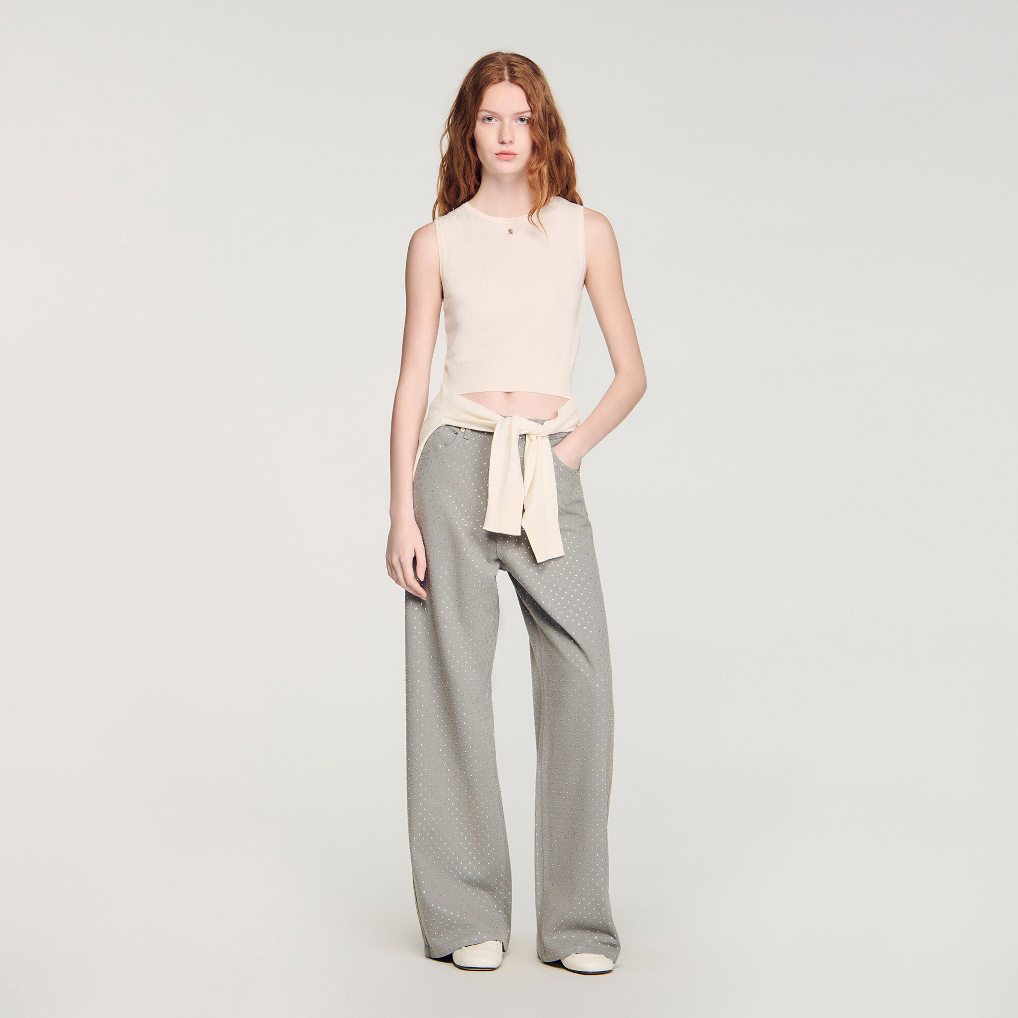 Jersey corto sin mangas de punto