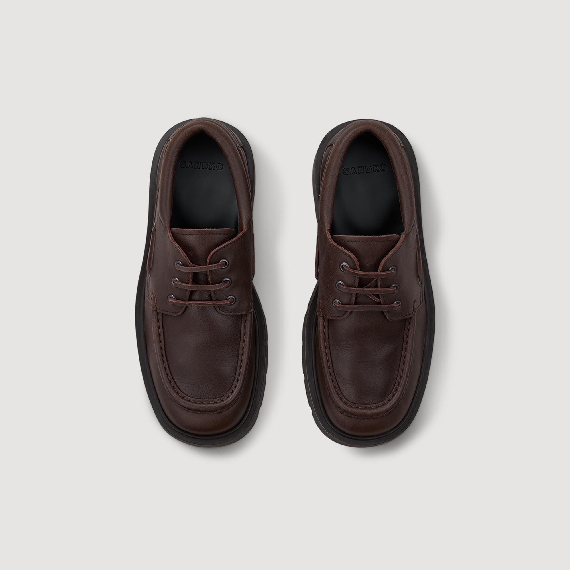 Mocasines de piel con suela chunky