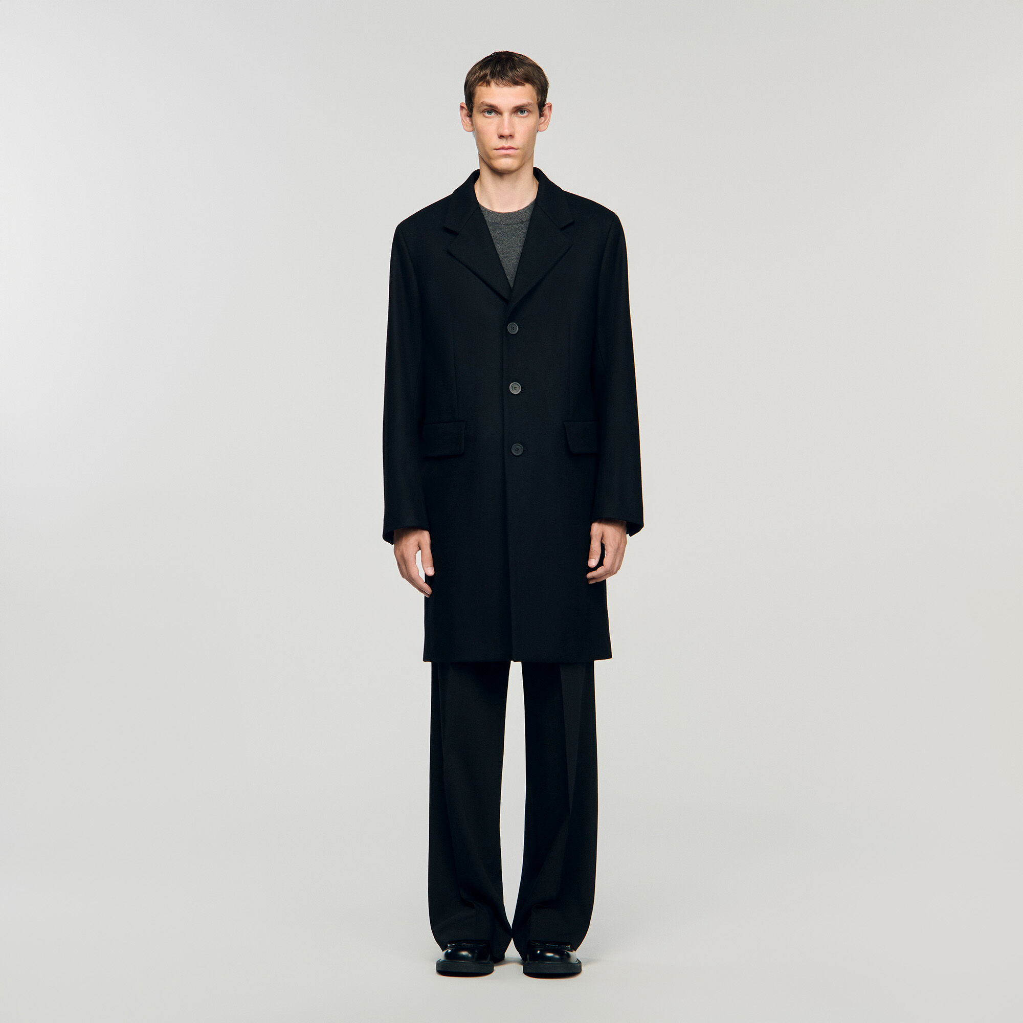 Abrigo de lana y cachemira