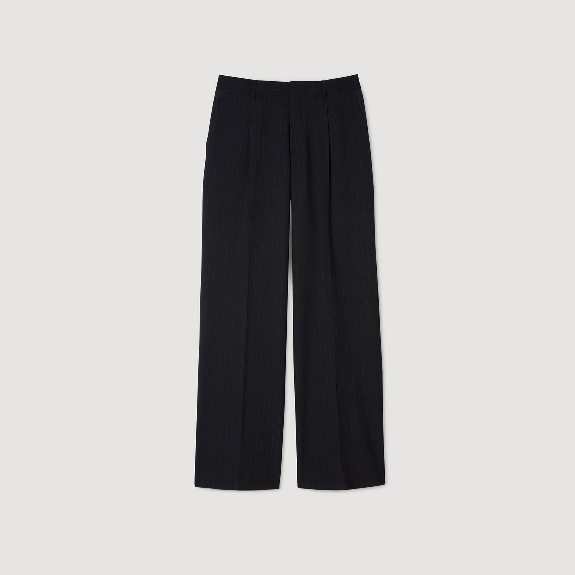 Pantalón ancho de traje de lana