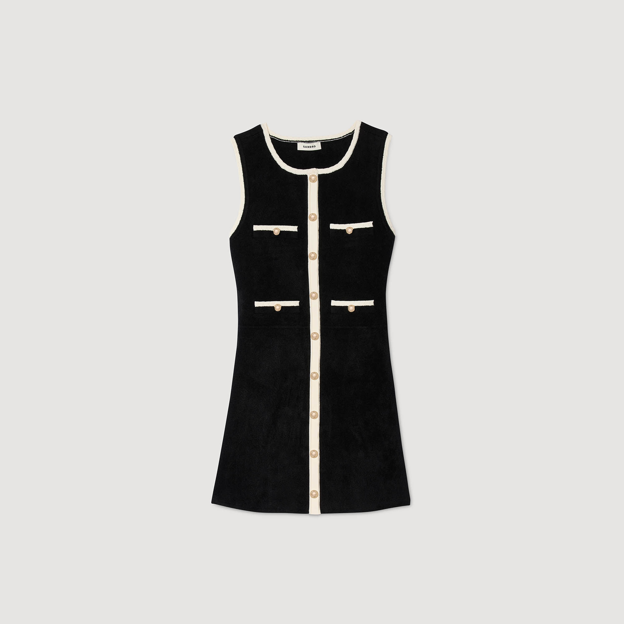 Vestido corto de punto terciopelo