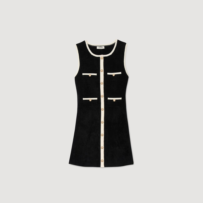 Vestido corto de punto terciopelo