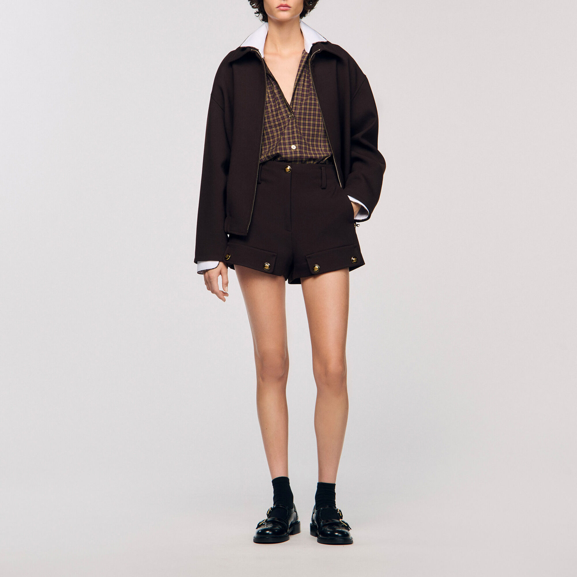 Camisa bicolor a cuadros - Mujer | Sandro
