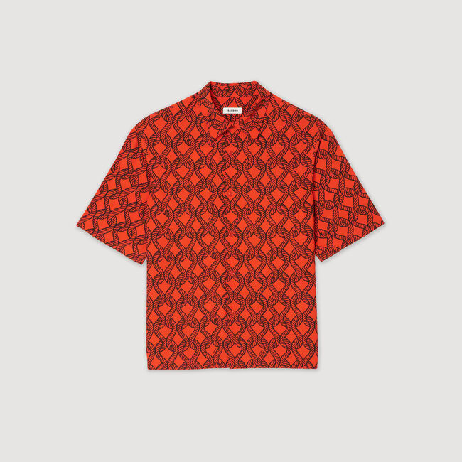 Camisa fluida con estampado de cuerda