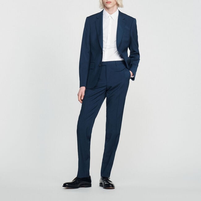Pantalón de traje de lana stretch