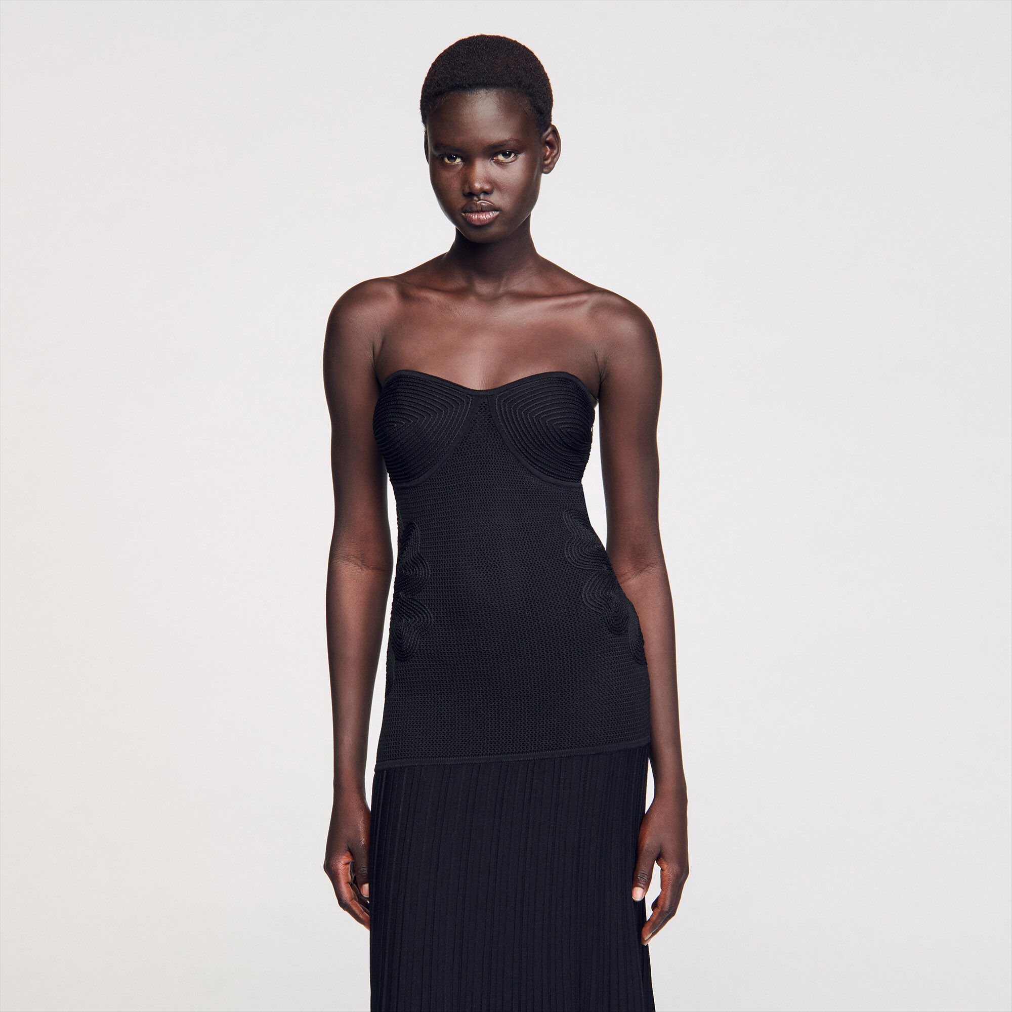 Vestido bustier de punto