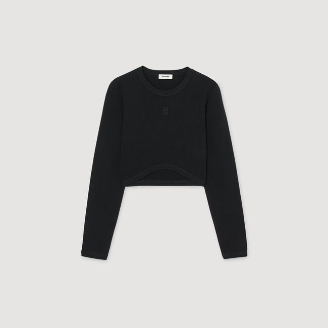 Camiseta corta con bordado