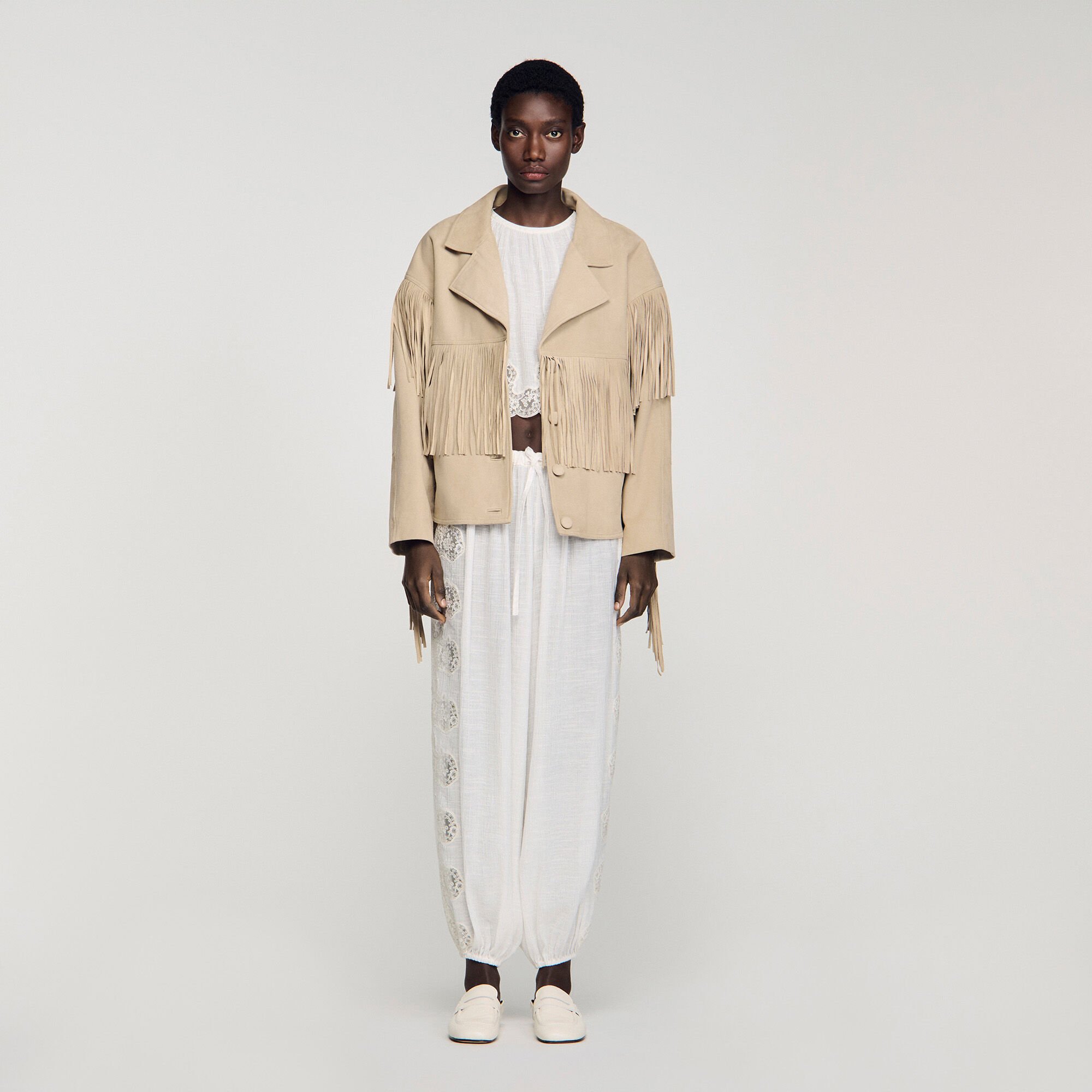 Cazadora de ante con flecos