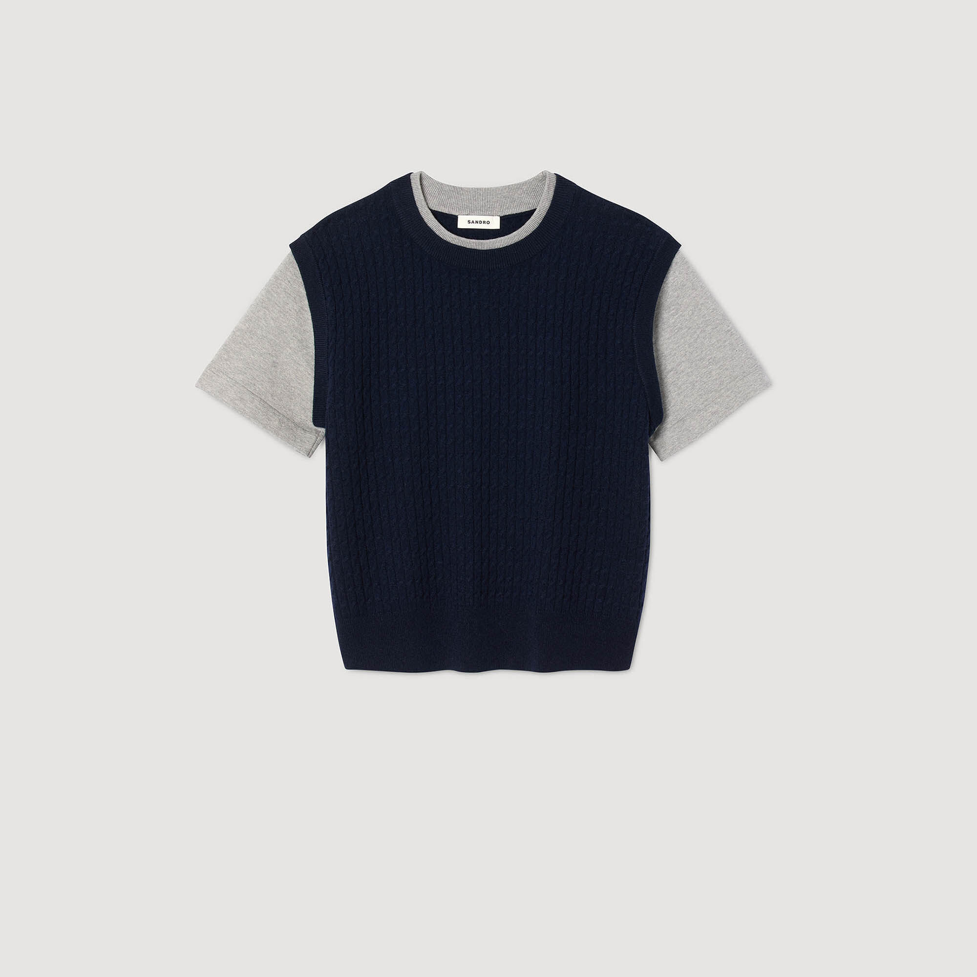 Jersey de punto de dos materiales