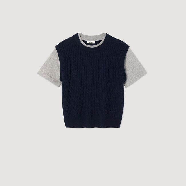 Jersey de punto de dos materiales
