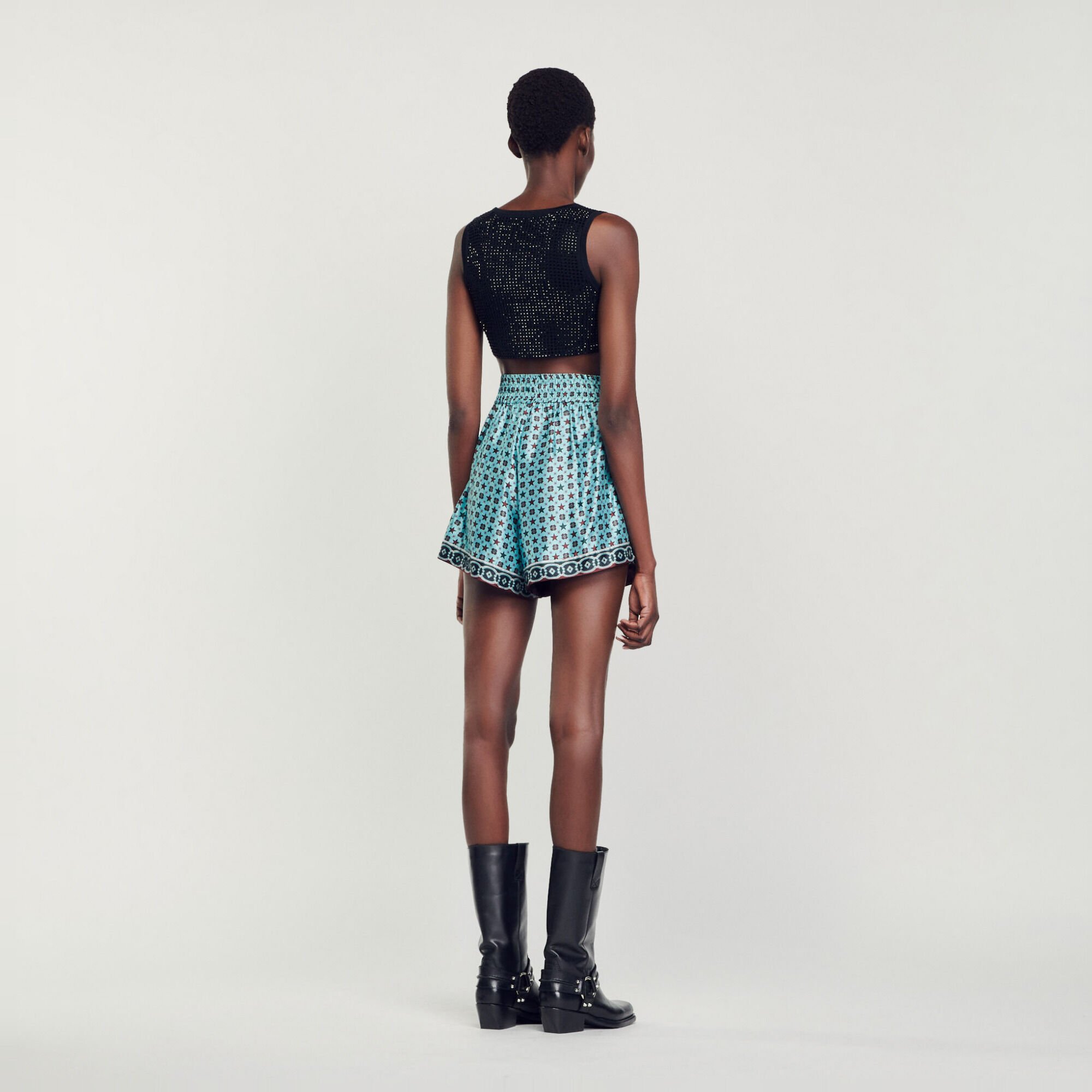 Short fluido estampado