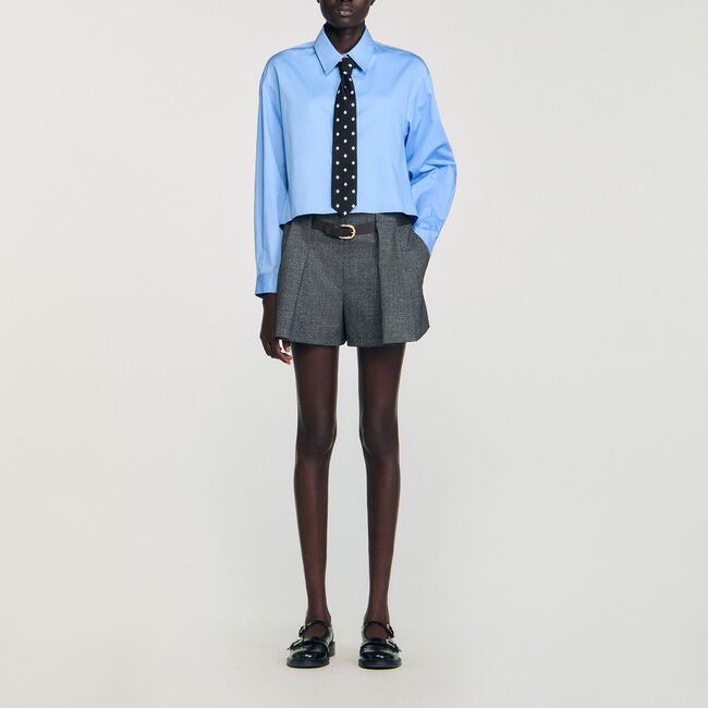 Camisa corta con corbata extra&iacute;ble - Mujer | Sandro