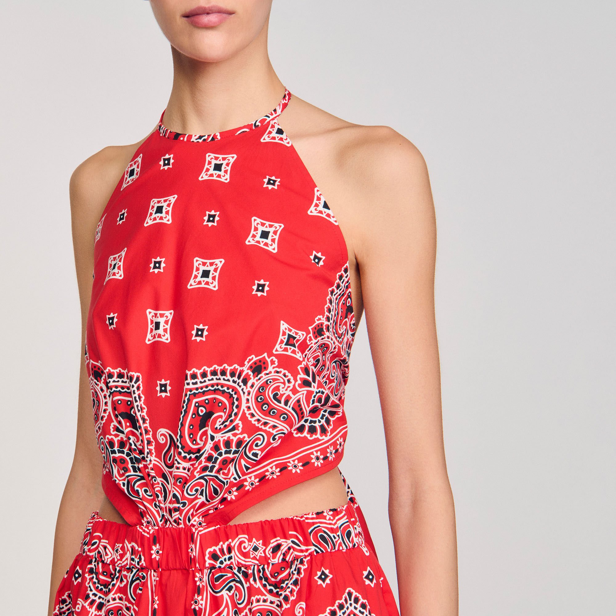 Vestido largo con estampado bandana