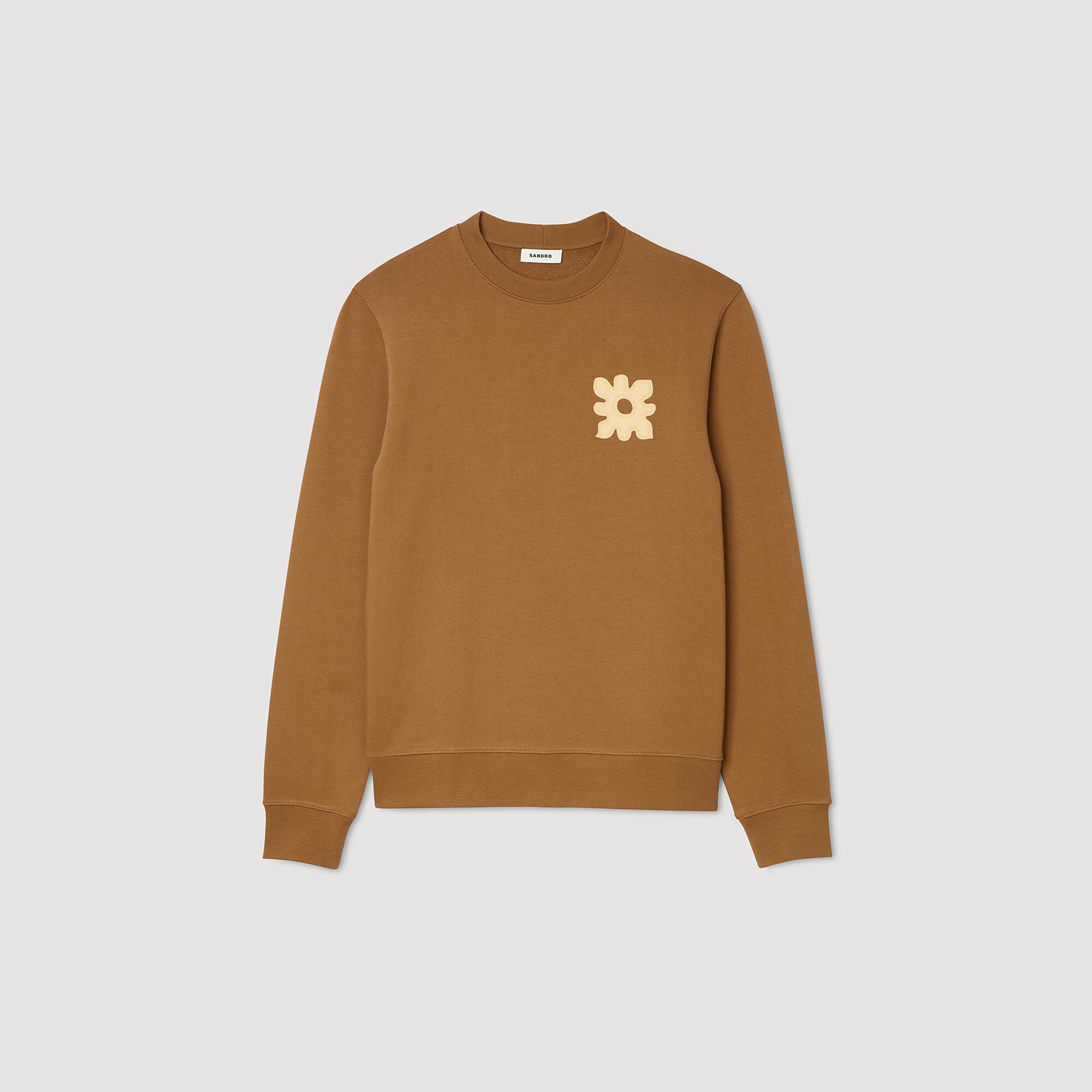 Sudadera con parche de flor