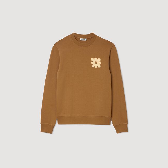 Sudadera con parche de flor