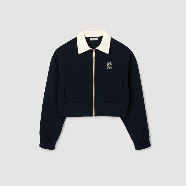 Sudadera corta bicolor