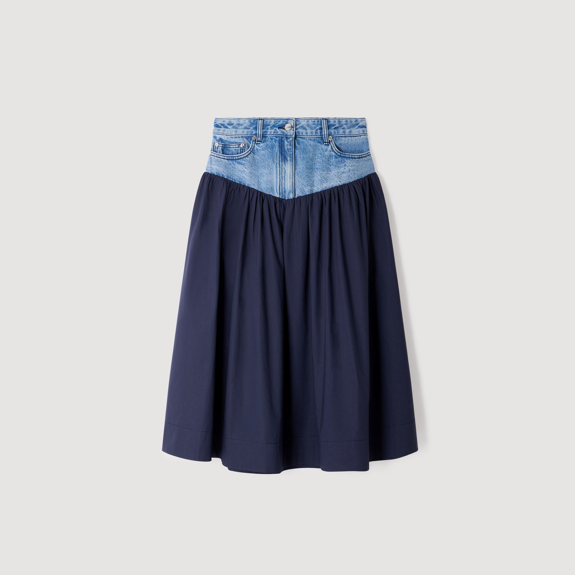 Falda larga bimaterial