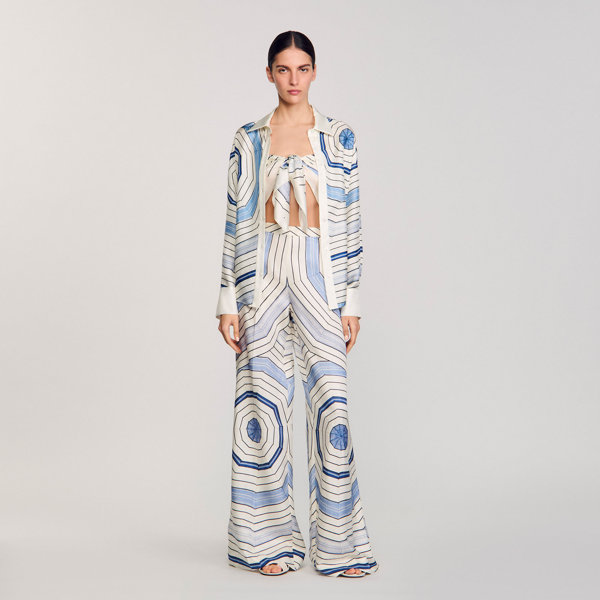 Pantalón ancho con espirales