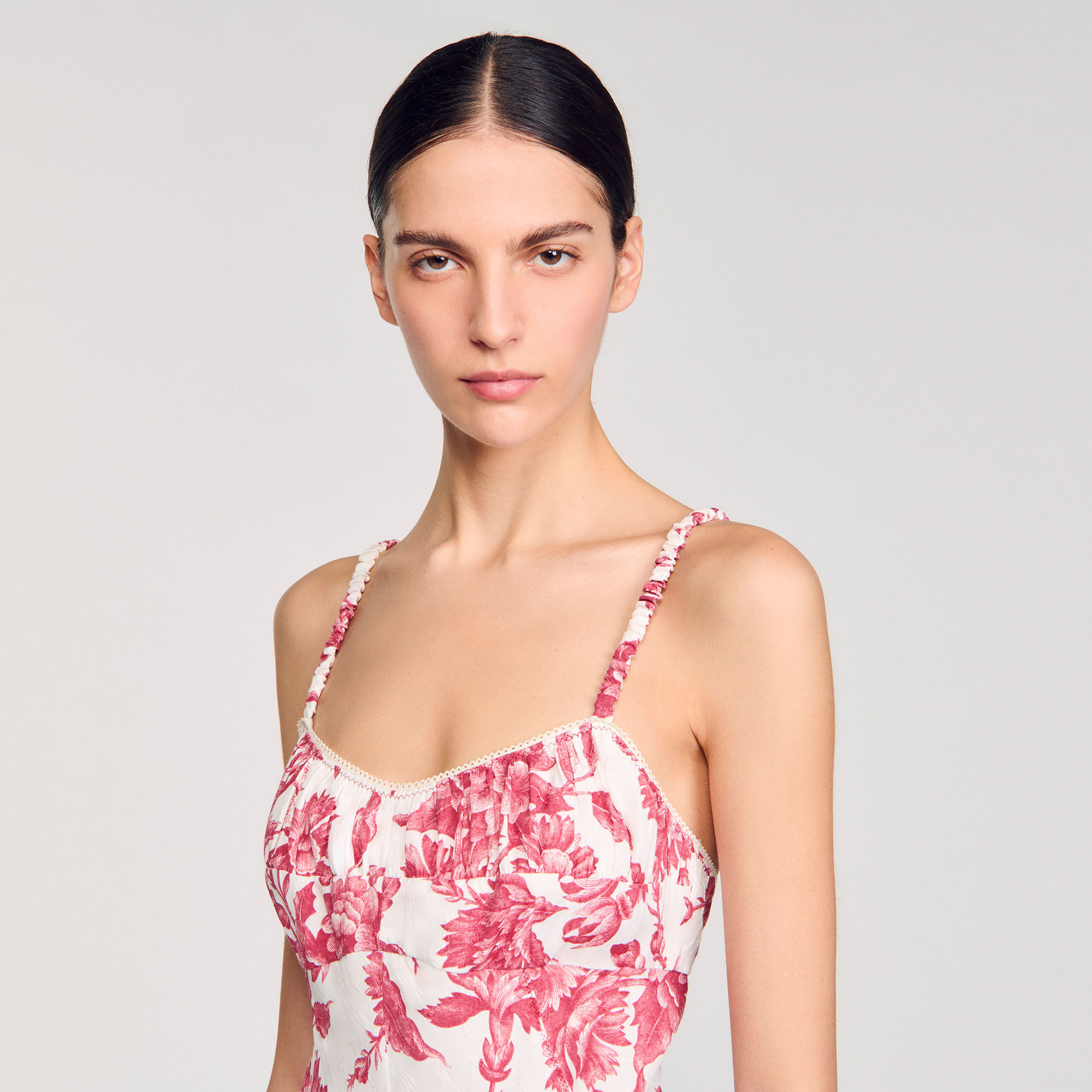 Vestido largo con estampado floral