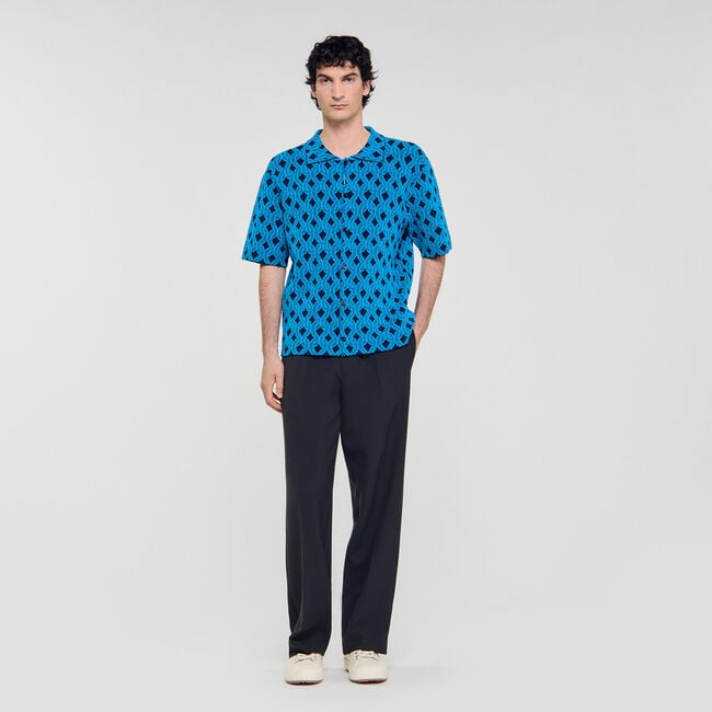 Camisa cárdigan de jacquard cuerda