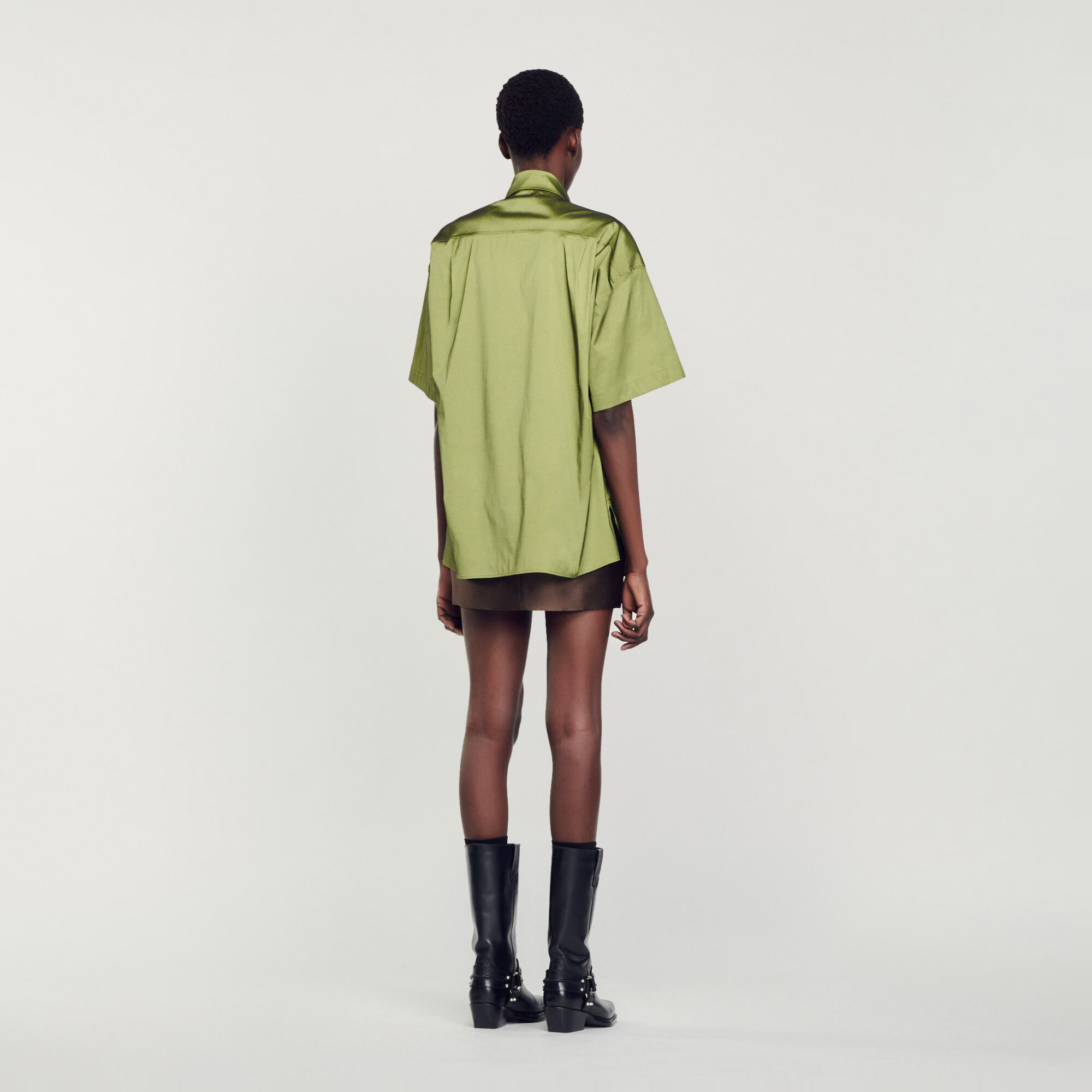 Camisa oversize satinada