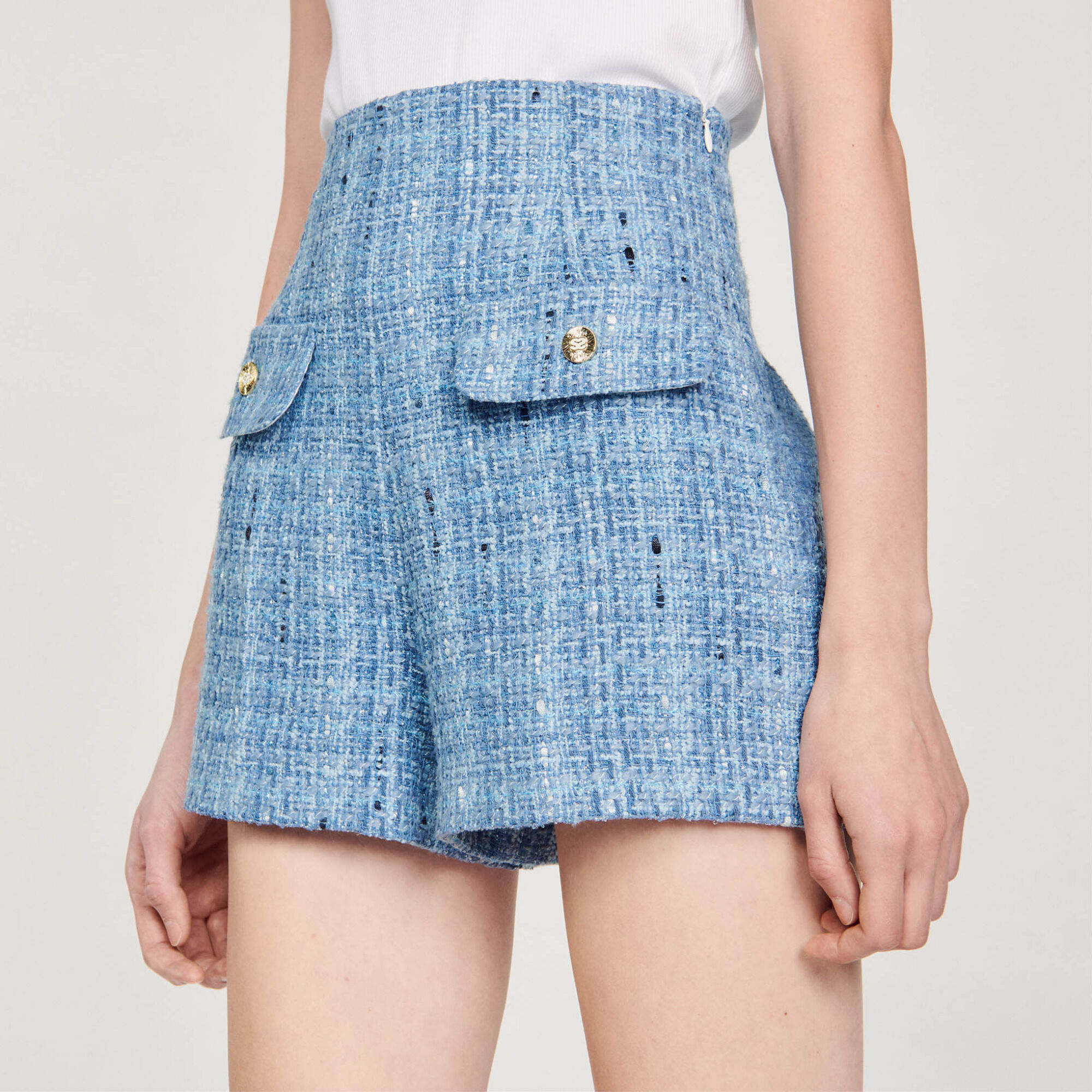 Pantalón corto de tweed