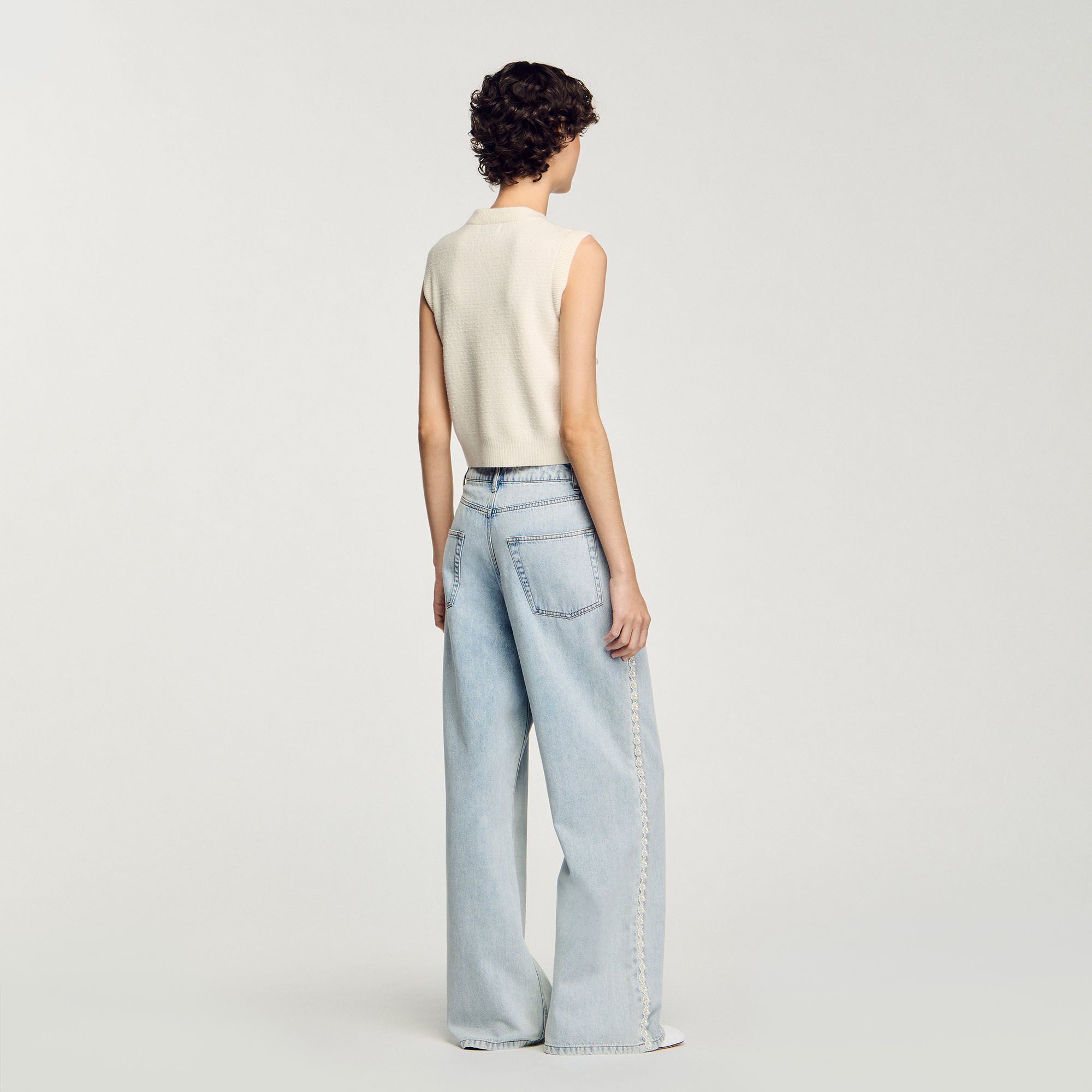 Chaleco de tweed con textura