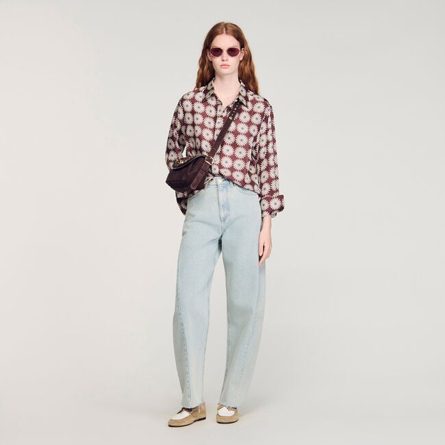 Camisa de seda con estampado floral