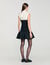 Vestido corto bicolor con volantes