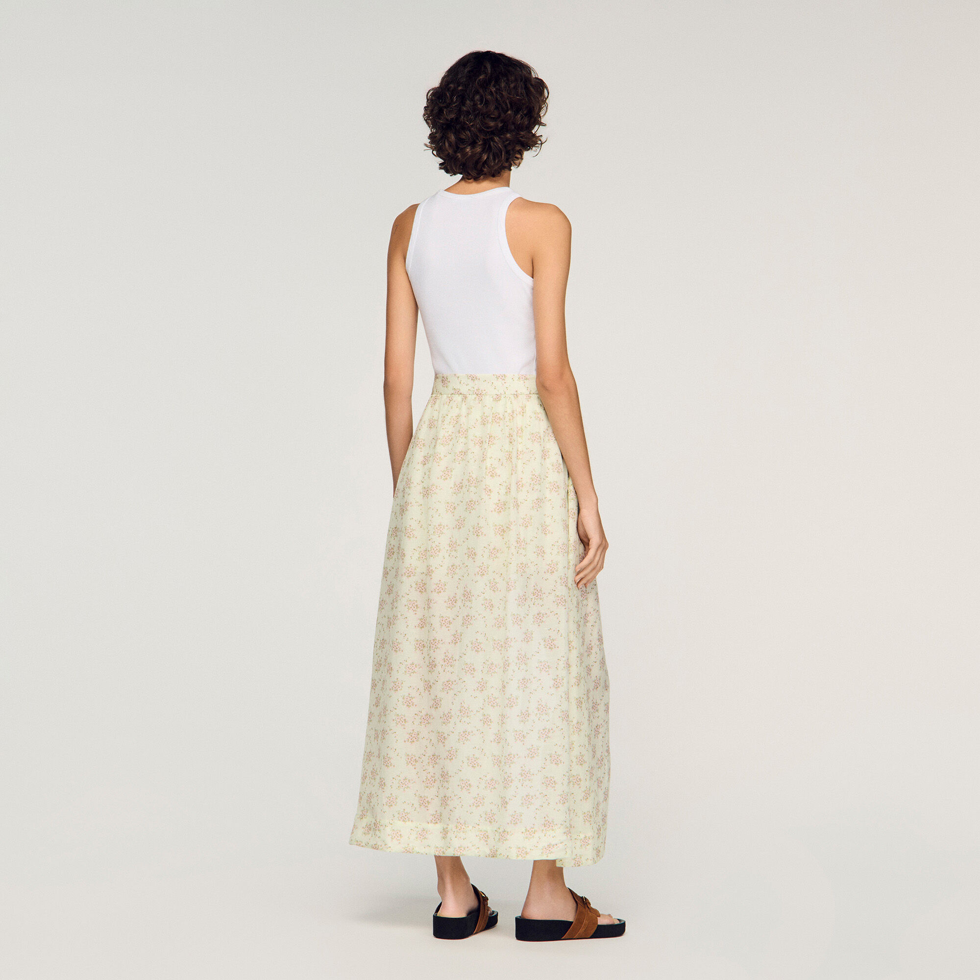 Falda pantal&oacute;n larga de flores