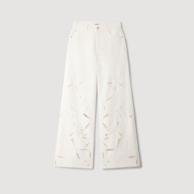 Vaquero ancho bordado