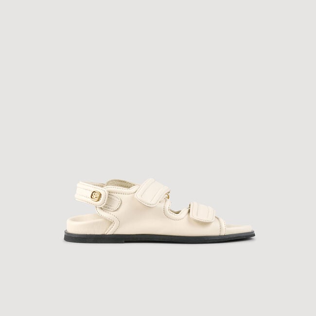 Sandalias de cuero liso de cordero