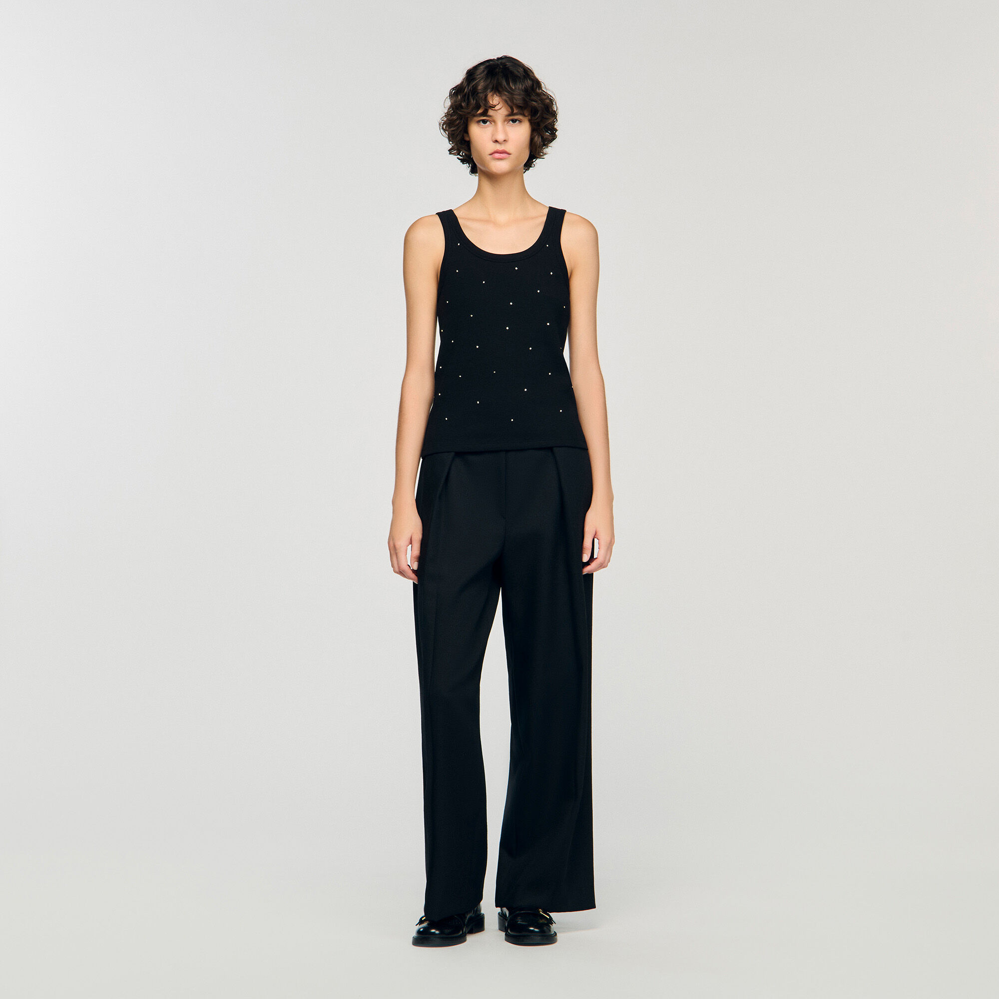 Camiseta de tirantes con strass