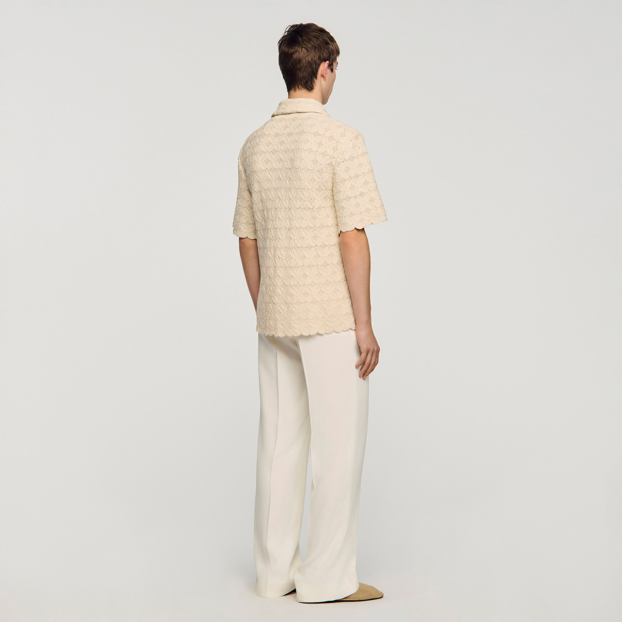 Camisa de algod&oacute;n bordado ingl&eacute;s