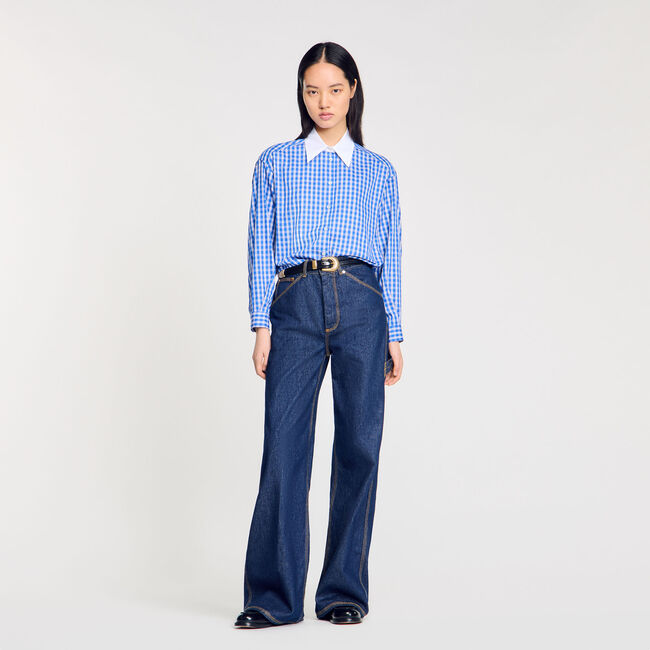 Camisa corta de cuadros