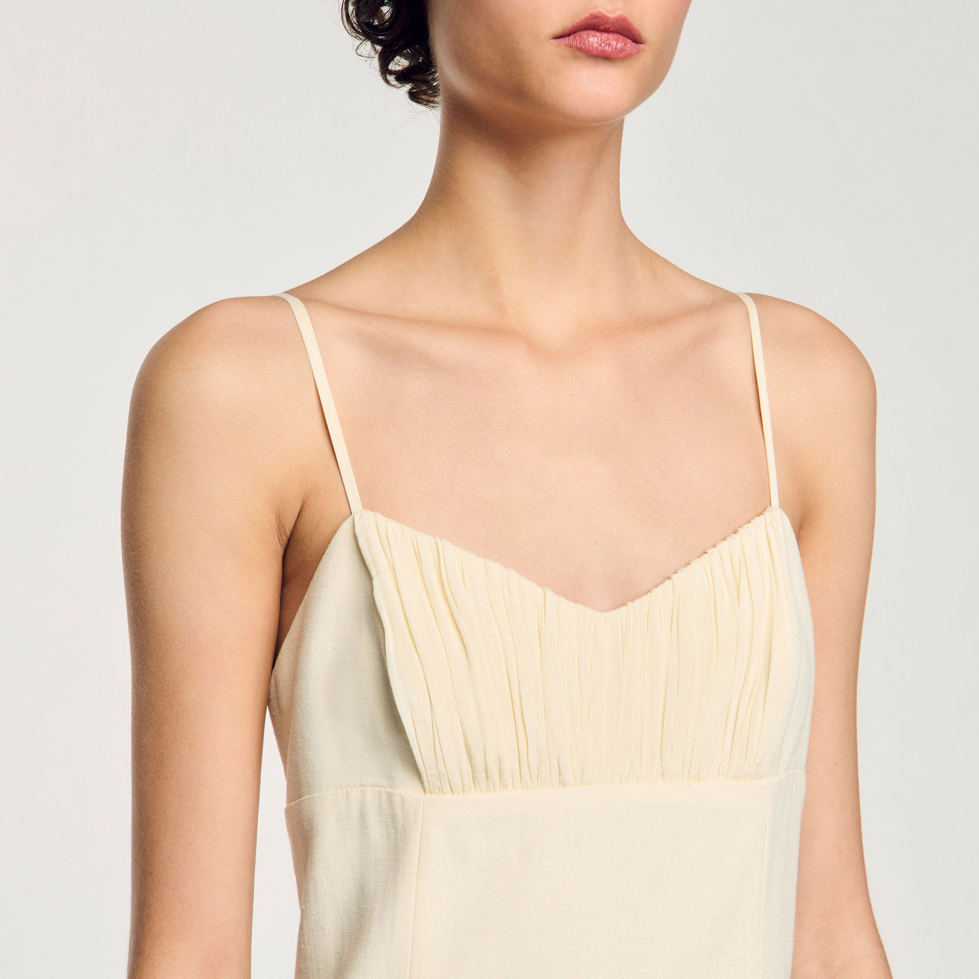 Vestido largo plisado