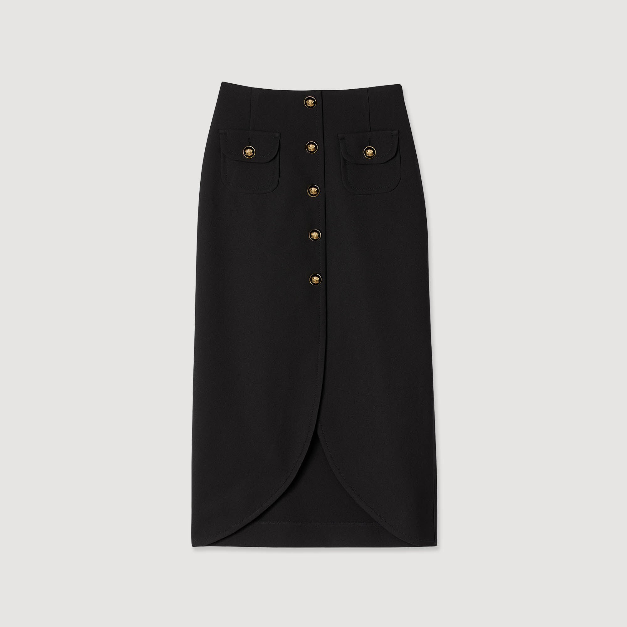 Falda midi con botones