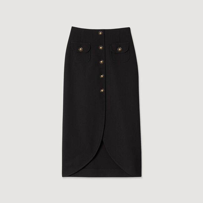 Falda midi con botones