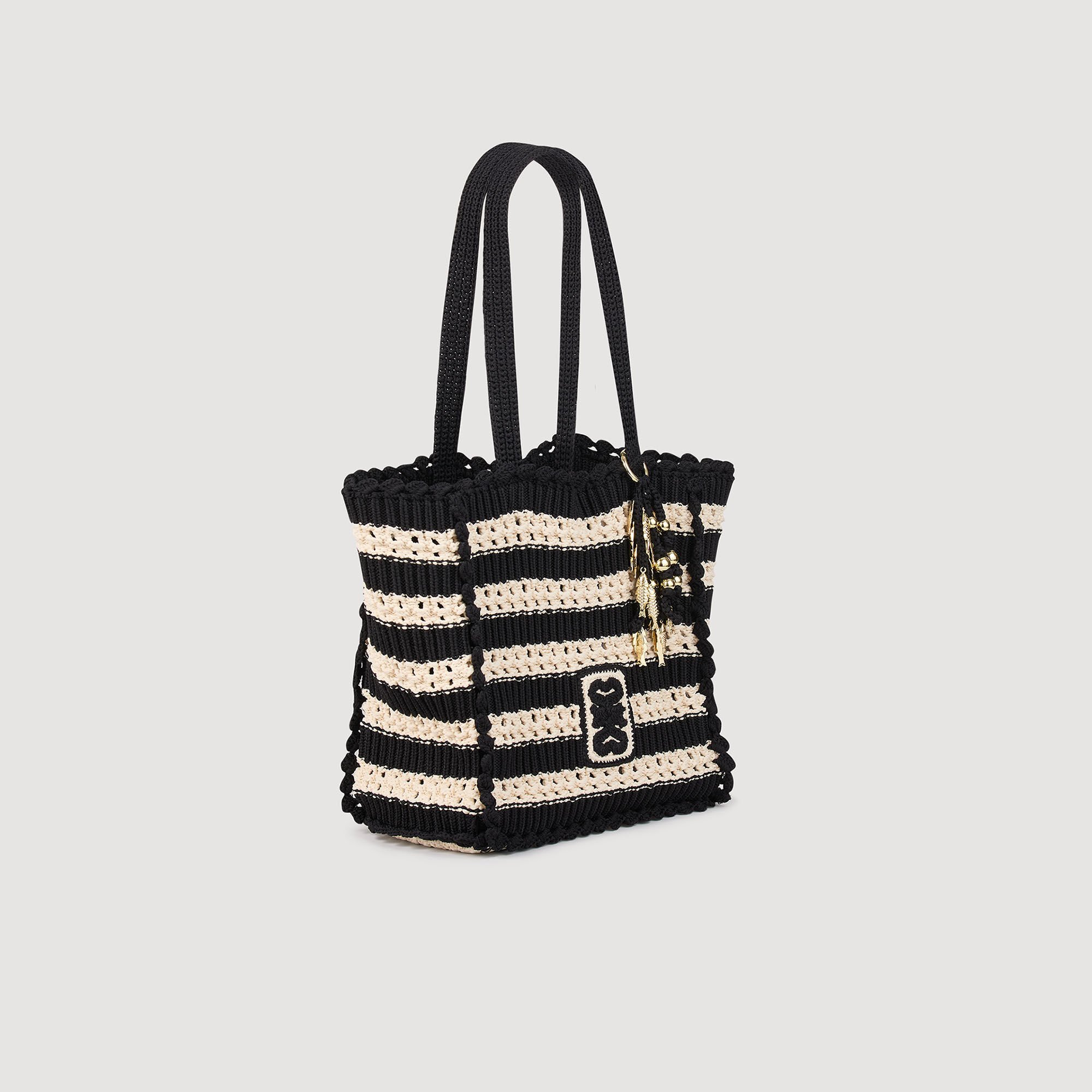 Bolso bicolor de ganchillo