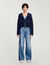 Cárdigan con detalles denim