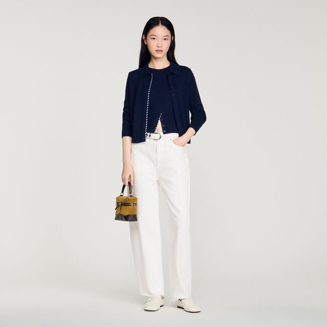 C&aacute;rdigan de lana y cachemir a rayas