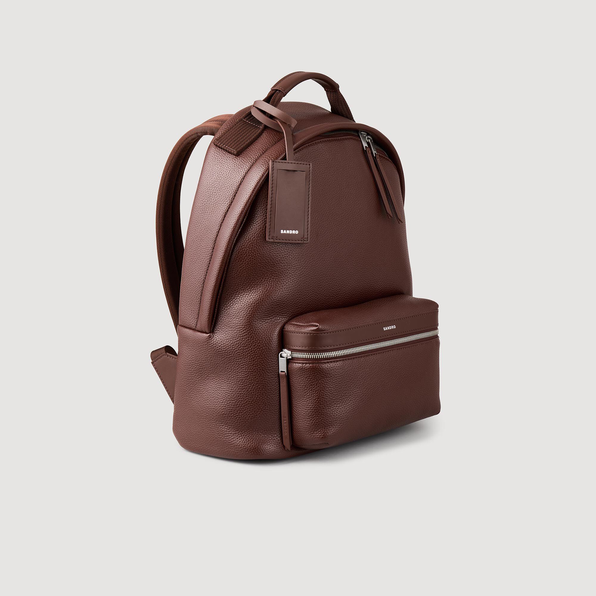 Mochila de tela revestida marron para hombre Sandro Paris