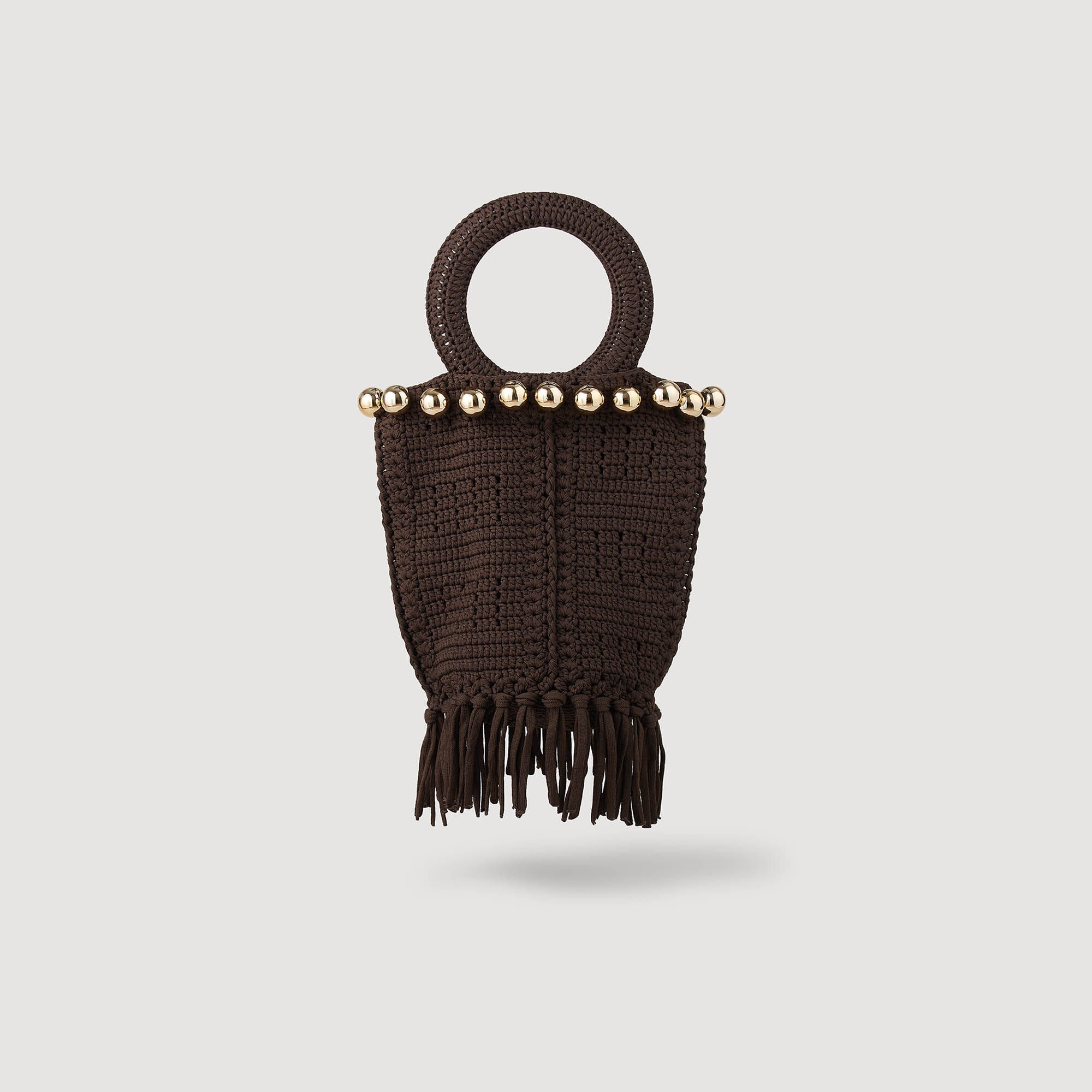 Bolso ganchillo cuentas y flecos