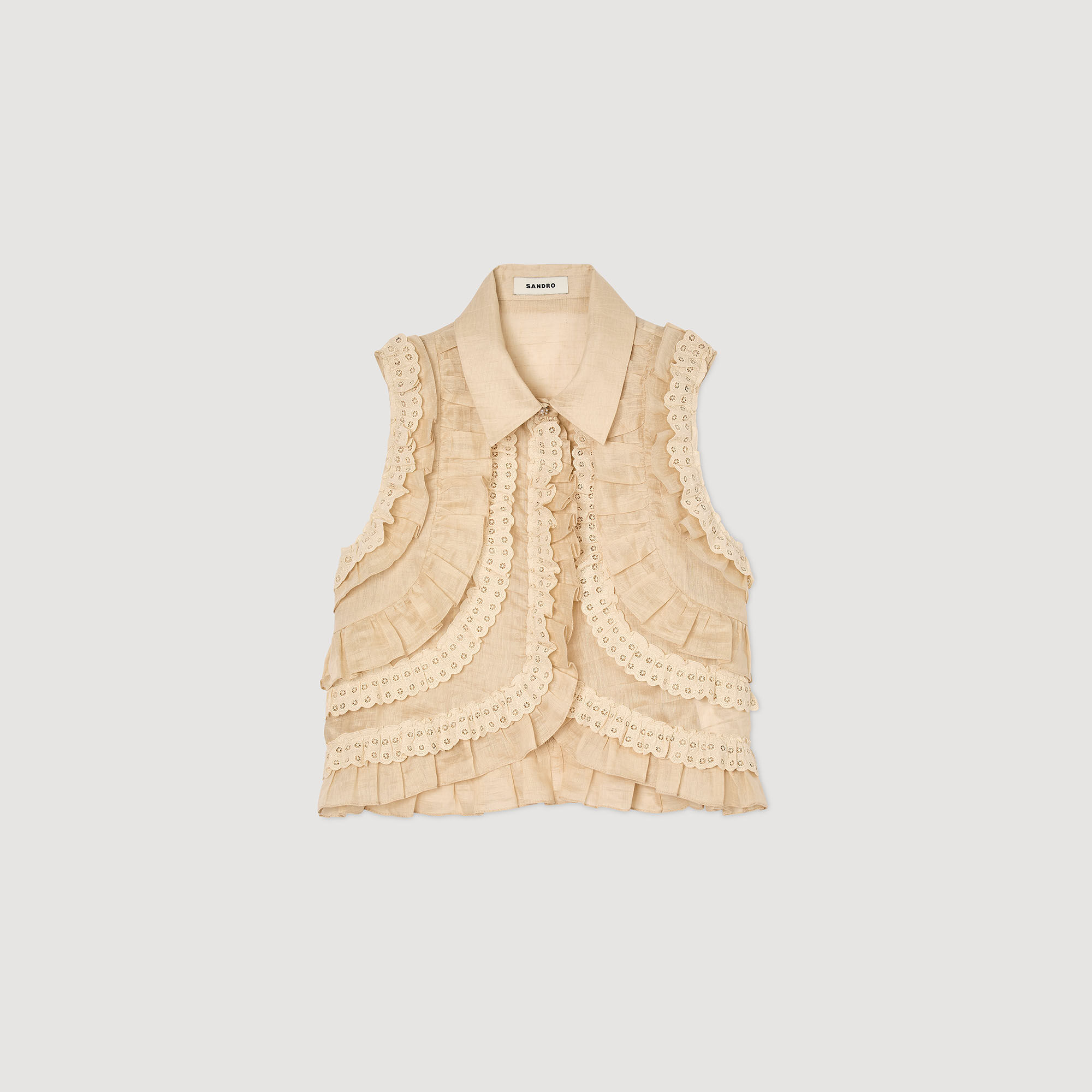 Camisa corta con volantes